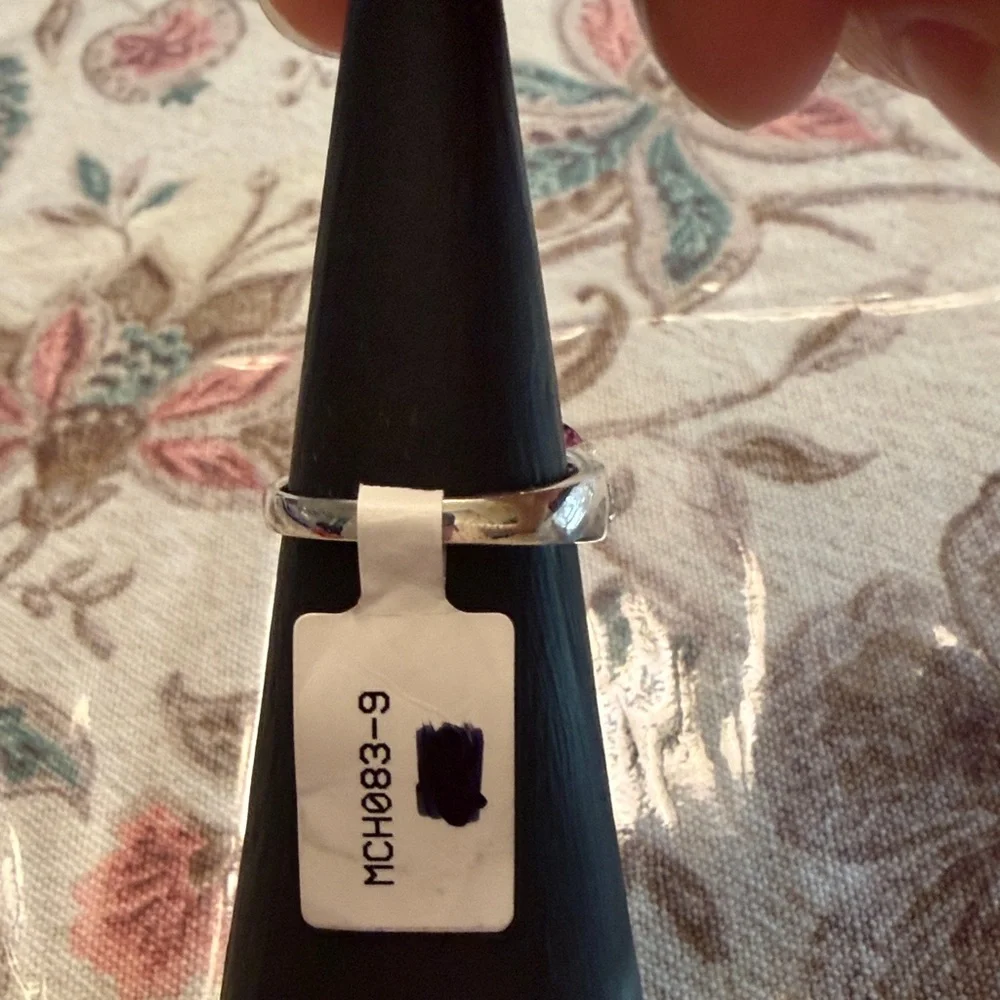 QVC Vintage Pink Gemstone Sterling Silver Ring - Picture 5 of 8